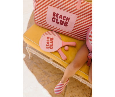 Neoprene Beach Paddles with Ball Stripes Bloom & Blush
