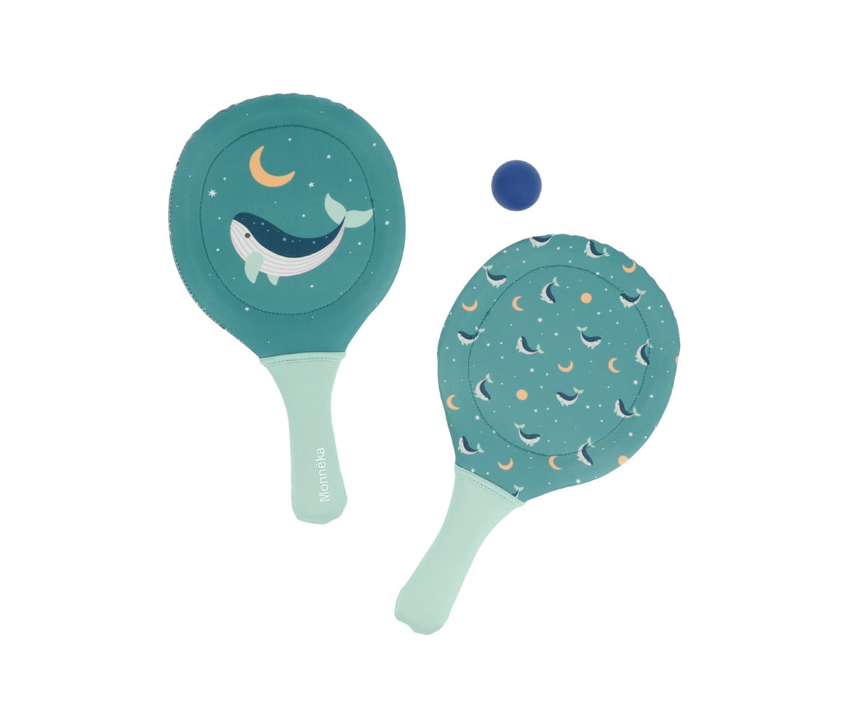 Palas de Playa Neopreno Whale Teal con Pelota