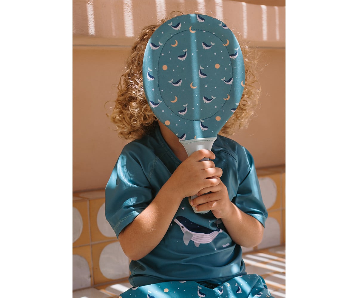 Palas de Playa Neopreno Whale Teal con Pelota