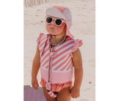 Baby Beach Hat Stripes Bloom & Blush
