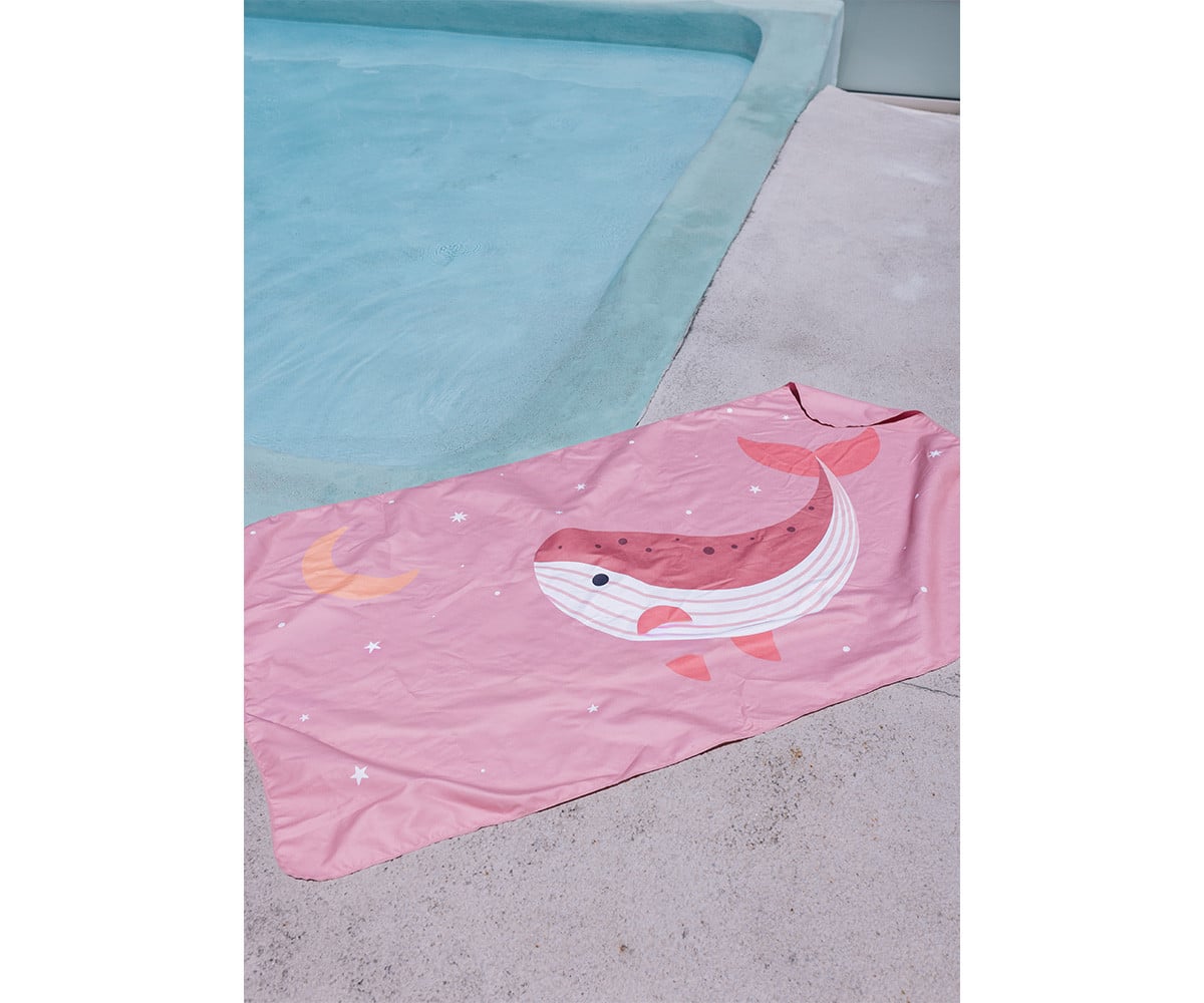 Telo Microfibra Pink Whale Personalizzabile
