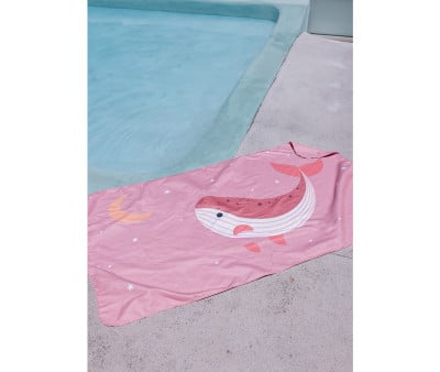 Telo Microfibra Pink Whale Personalizzabile