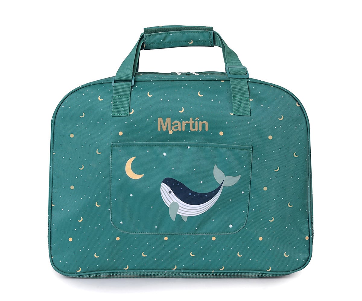 Bolso de Playa con Rejilla Whale Teal Personalizable