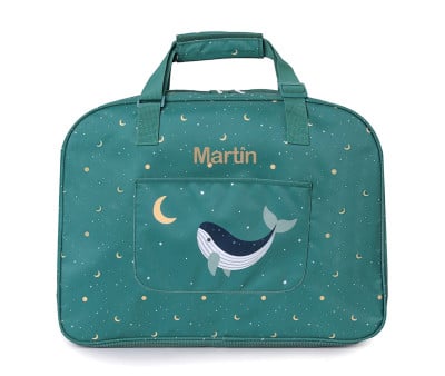 Bolso de Playa con Rejilla Whale Teal Personalizable