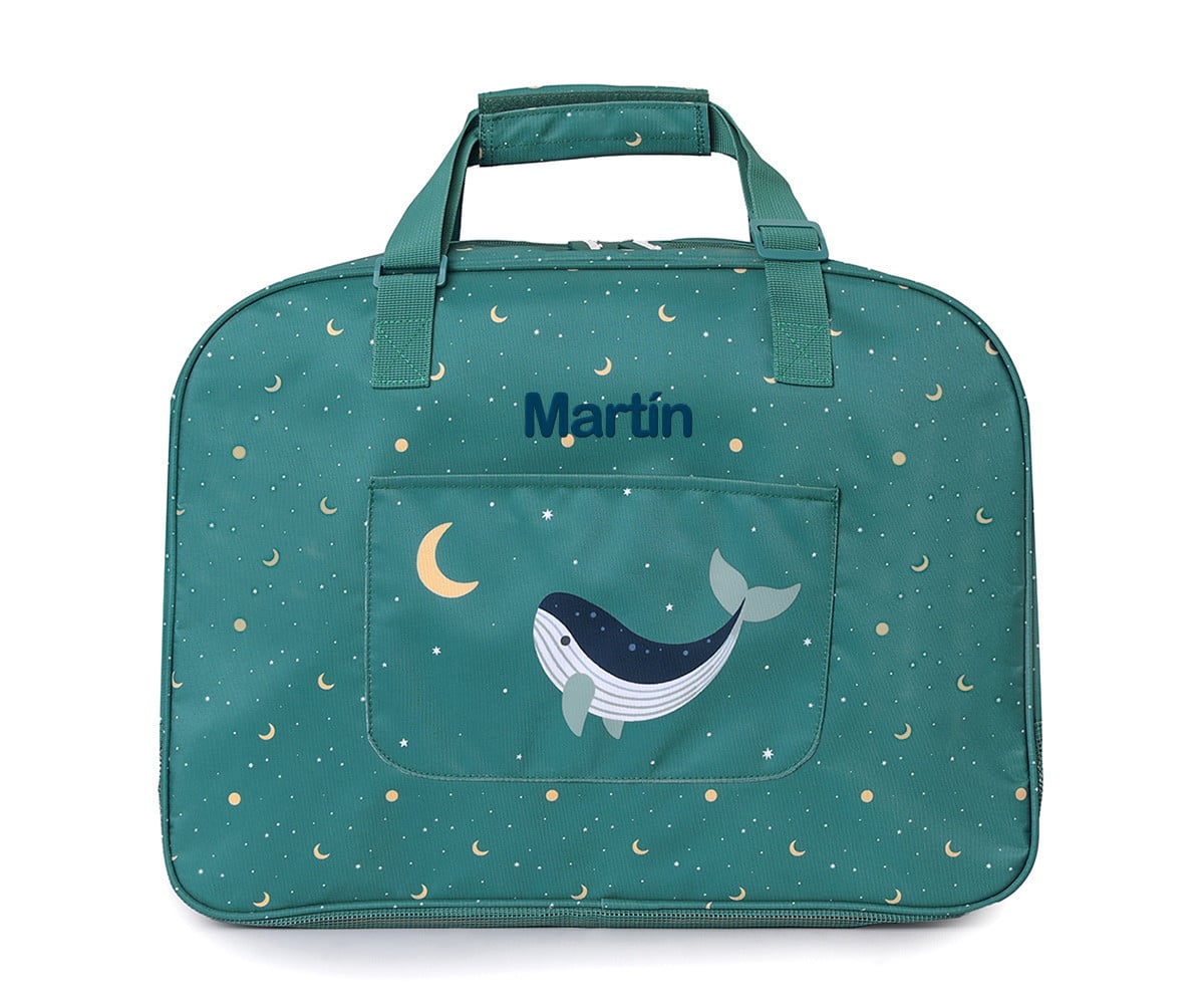 Bolso de Playa con Rejilla Whale Teal Personalizable
