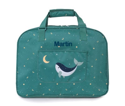 Bolso de Playa con Rejilla Whale Teal Personalizable