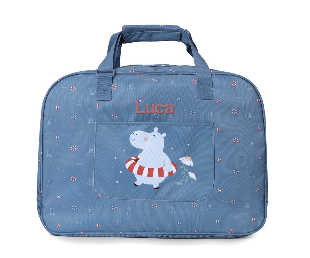 Bolso de Playa con Rejilla Hippos Personalizable