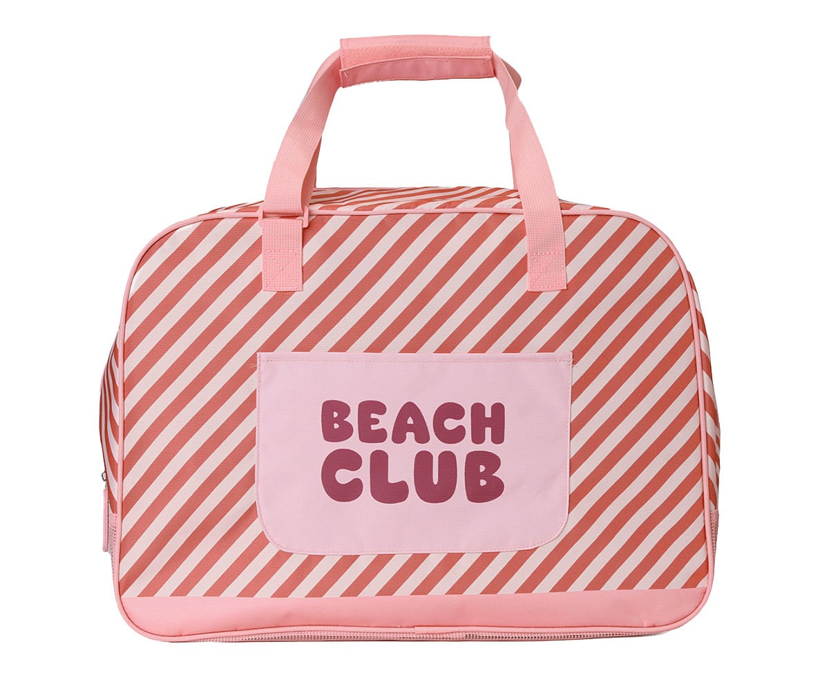 Bolso de Playa con Rejilla Stripes Bloom & Blush Personalizable