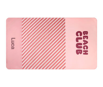 Toalha de praia Microfibra Personalizável Stripes Bloom & Blush