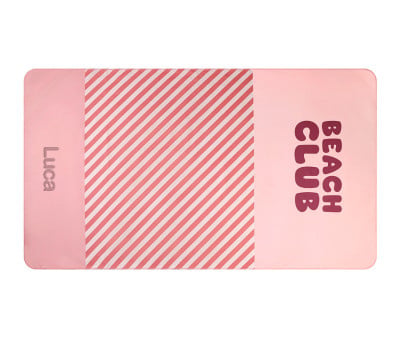 Toalha de praia Microfibra Personalizável Stripes Bloom & Blush