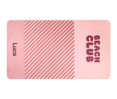 Toalha de praia Microfibra Personalizável Stripes Bloom & Blush