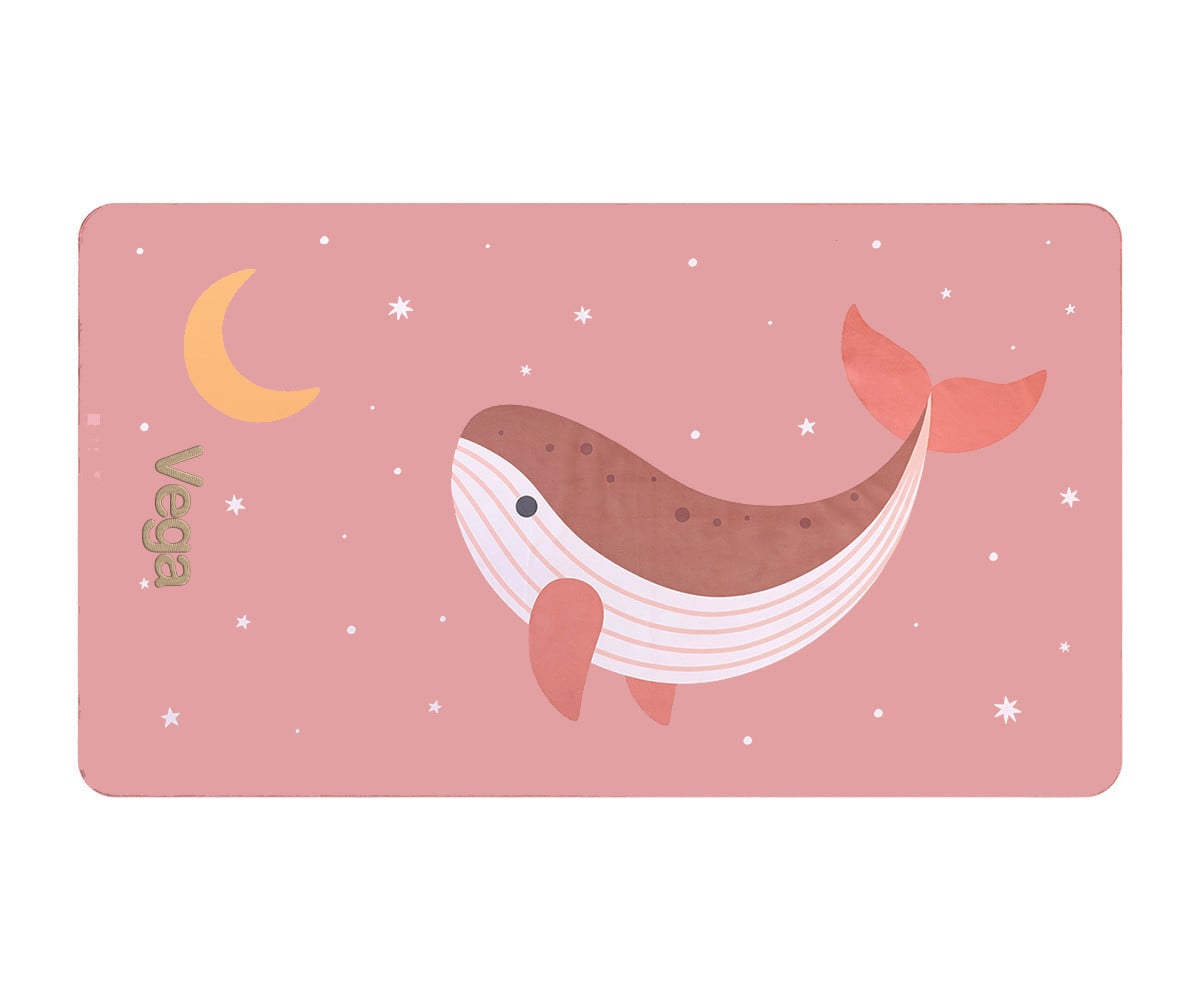 Telo Microfibra Pink Whale Personalizzabile