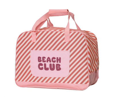 Bolso de Playa con Rejilla Stripes Bloom & Blush Personalizable
