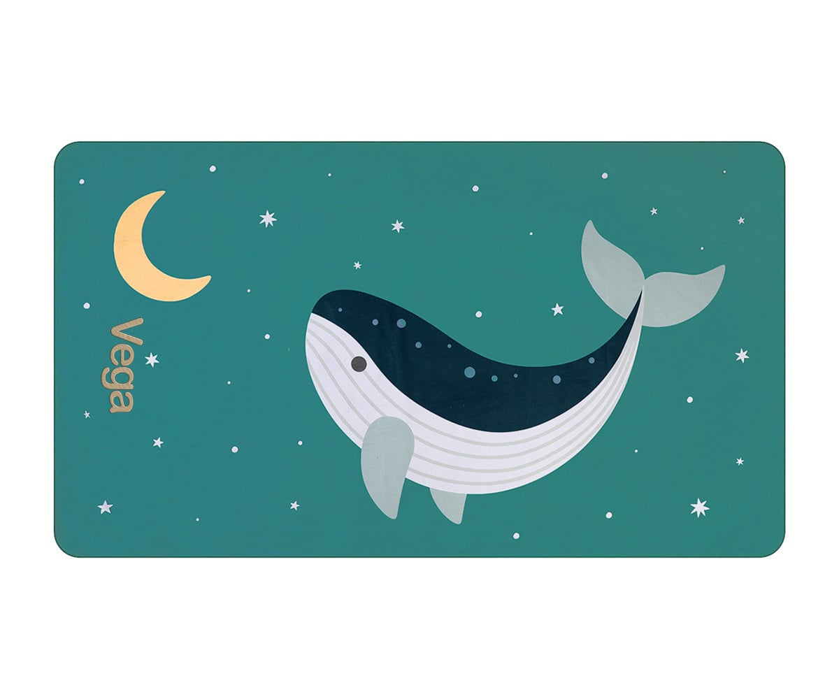 Telo Microfibra Teal Whale Personalizzabile