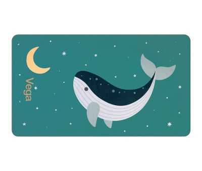 Telo Microfibra Teal Whale Personalizzabile