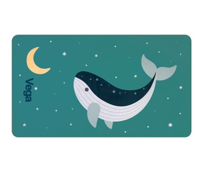 Telo Microfibra Teal Whale Personalizzabile