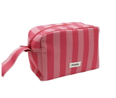 Trousse de Toilette Menorca à Rayures Rose