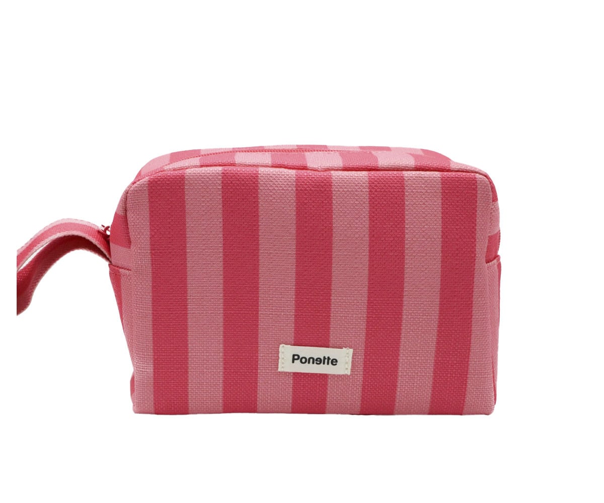 Trousse de Toilette Menorca à Rayures Rose