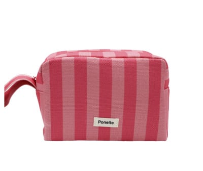 Trousse de Toilette Menorca à Rayures Rose