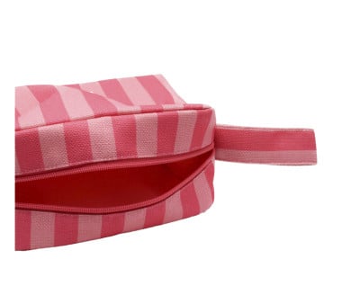 Trousse de Toilette Menorca à Rayures Rose