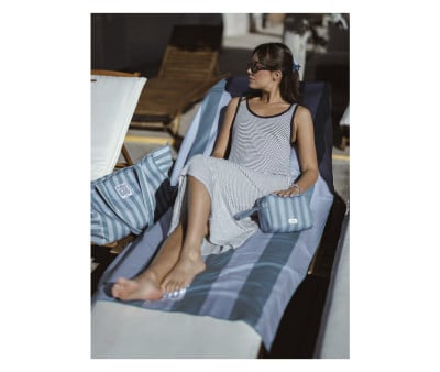 Serviette de Plage Menorca Personnalisable Bleue