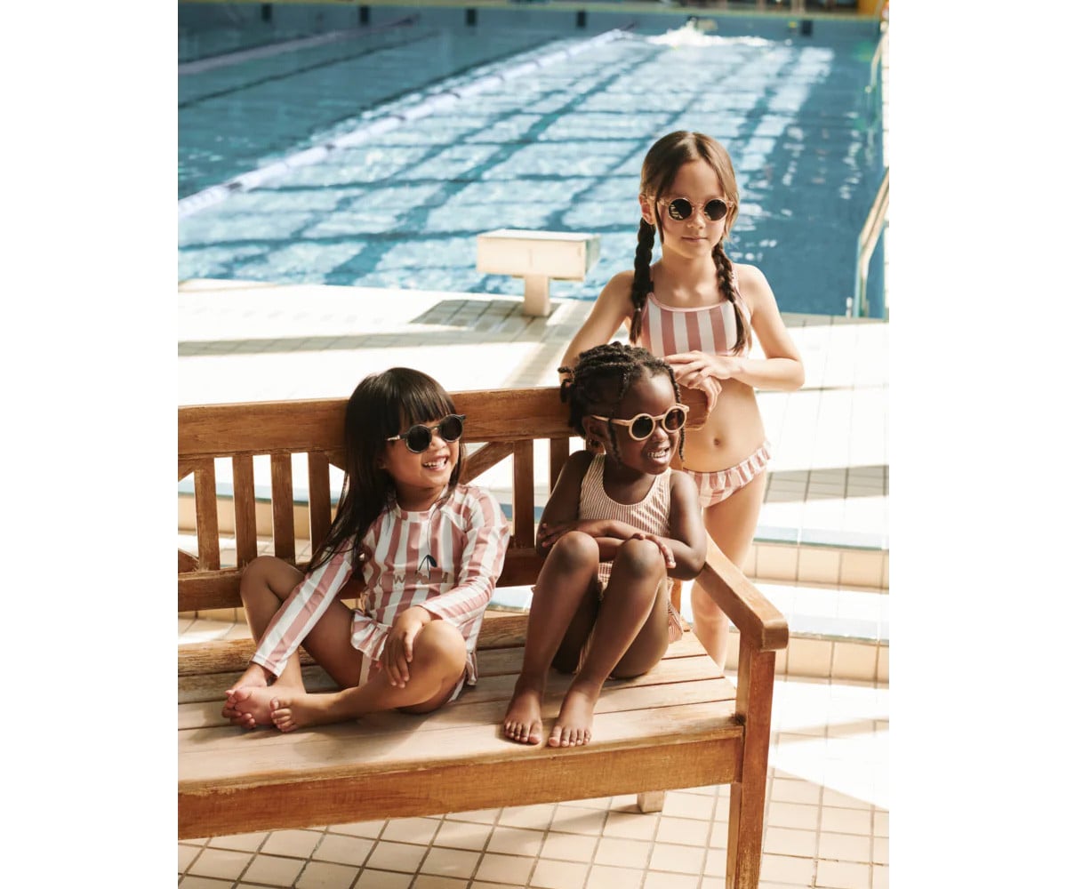 Belle Striped Kids Bikini Coral Blush/Creme de la Creme Stripe