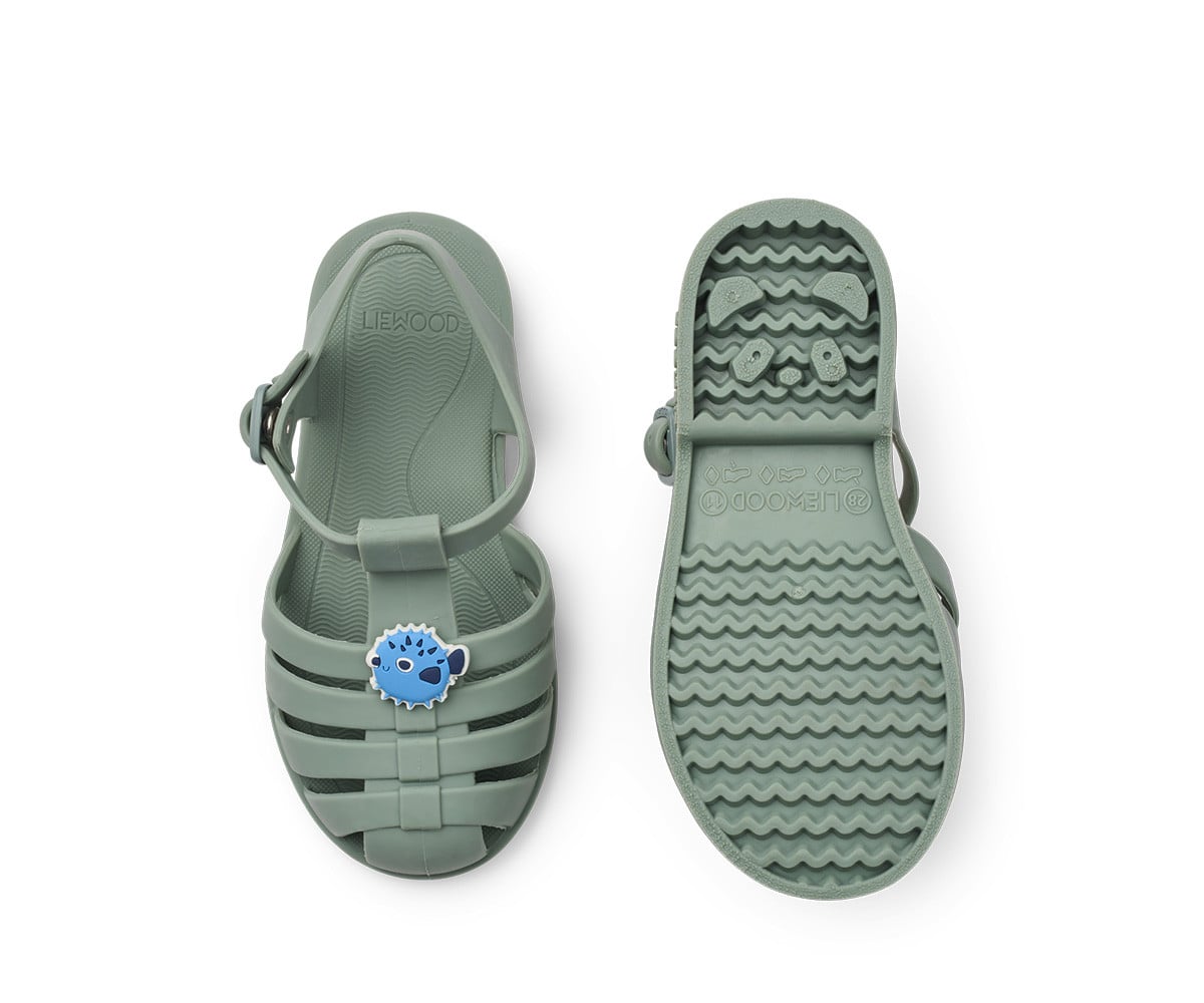 Bre Jelly Sandals with Charms Pufferfish / Peppermint