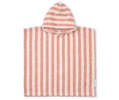 Poncho in Ciniglia Koi Stripe Coral Blush/Creme