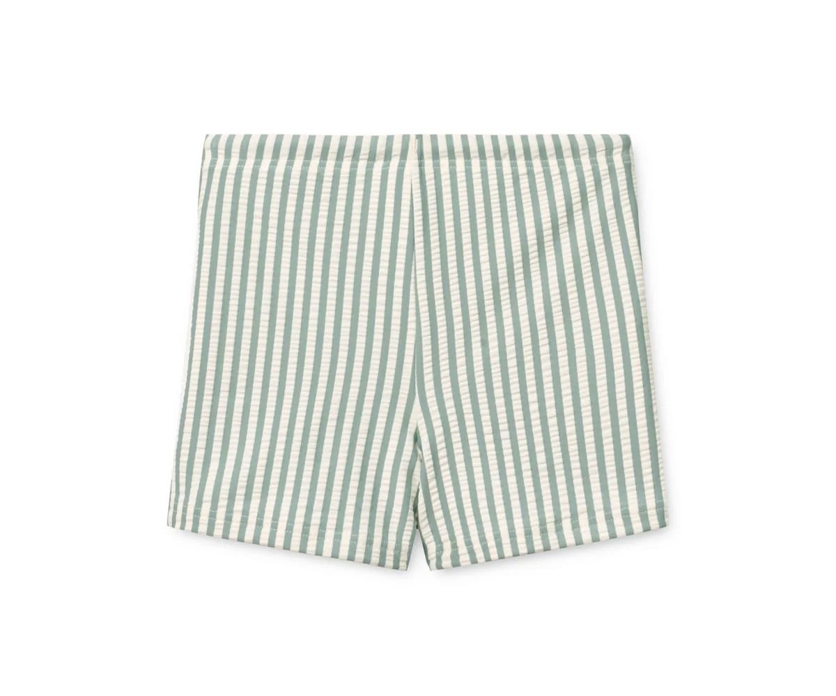 Otto Seersucker Swim Shorts Stripe Peppermint / Creme de la Creme