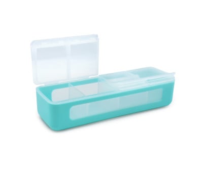 Caixa Snacks Azul com 4 compartimentos