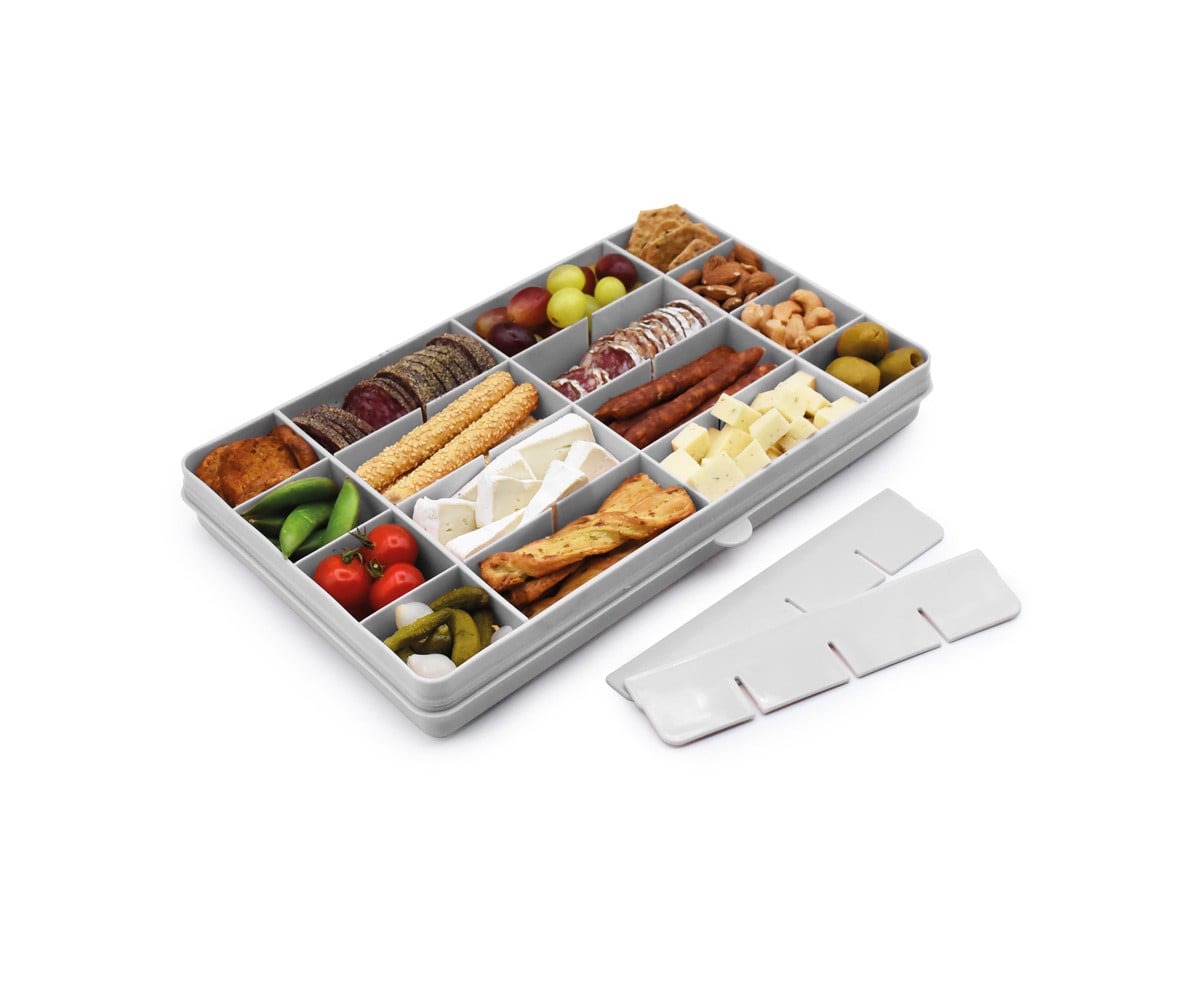 Snackle Box 6 compartimentos cinza