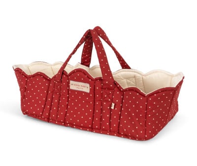 Doll Moses Basket Fraise Dot