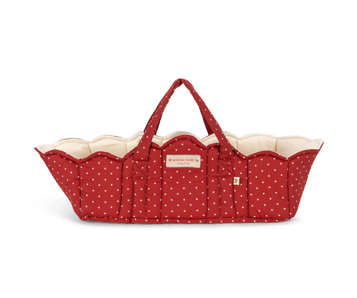 Doll Moses Basket Fraise Dot