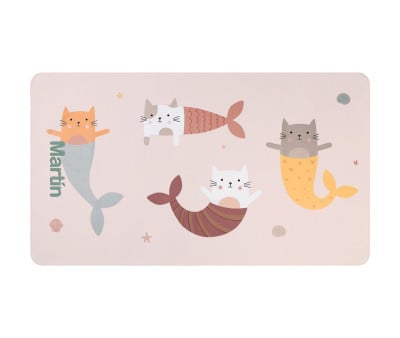 Toalha de praia Microfibra Personalizável Mermaid Cats