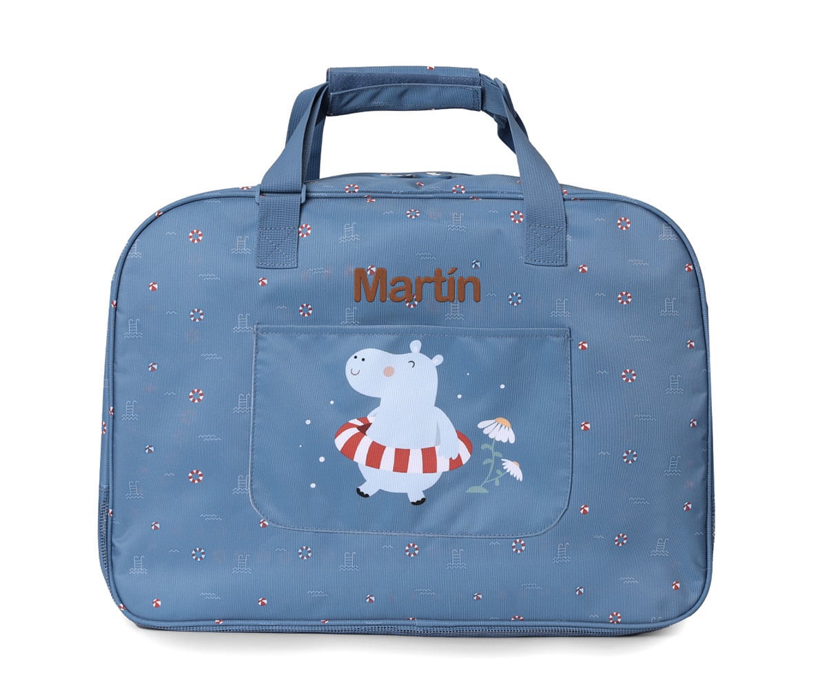 Bolso de Playa con Rejilla Hippos Personalizable