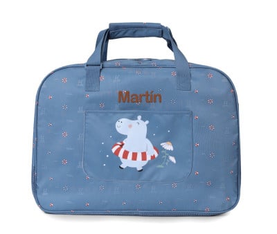 Bolso de Playa con Rejilla Hippos Personalizable