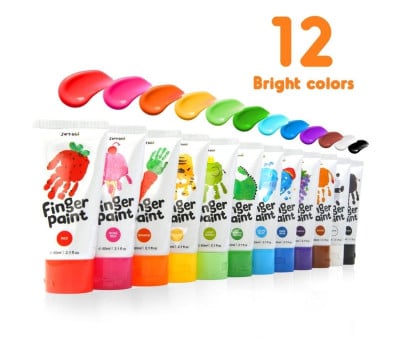 Seau de Peintures au Doigt 12 Couleurs
