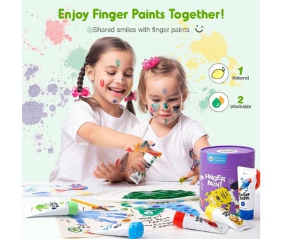 Seau de Peintures au Doigt 12 Couleurs