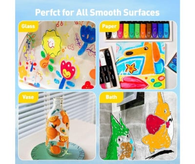 Pastels pour Verre, Carrelage et Papier 6 Couleurs