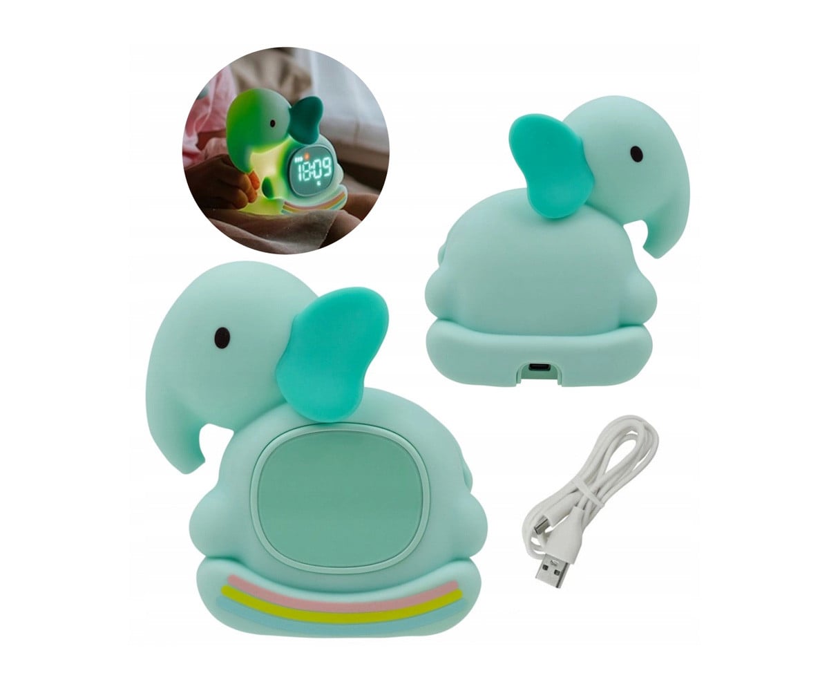 Night Light and Alarm Clock Elephant