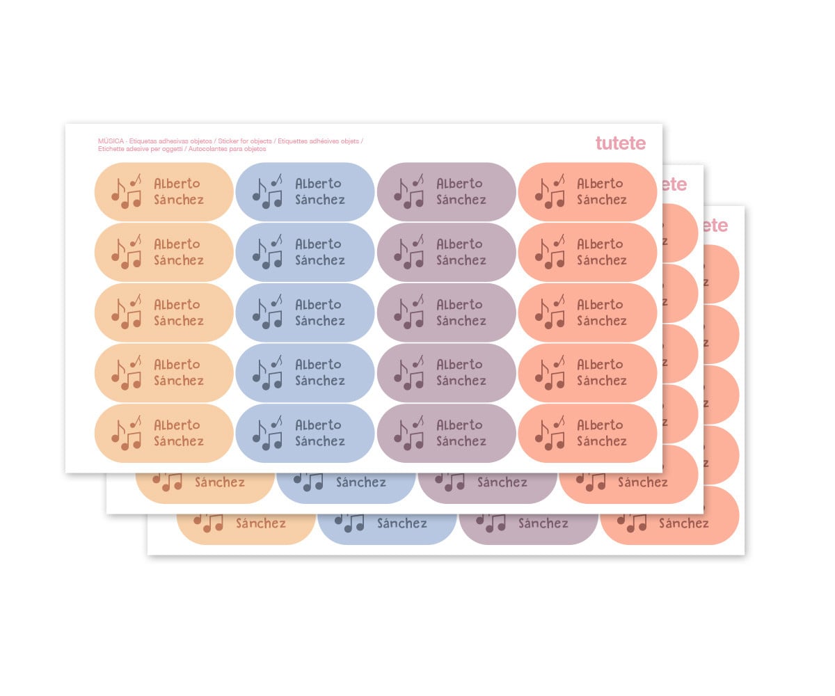 60 Etichette Adesive Musica