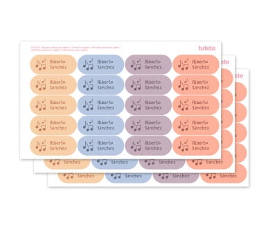 60 Etichette Adesive Musica