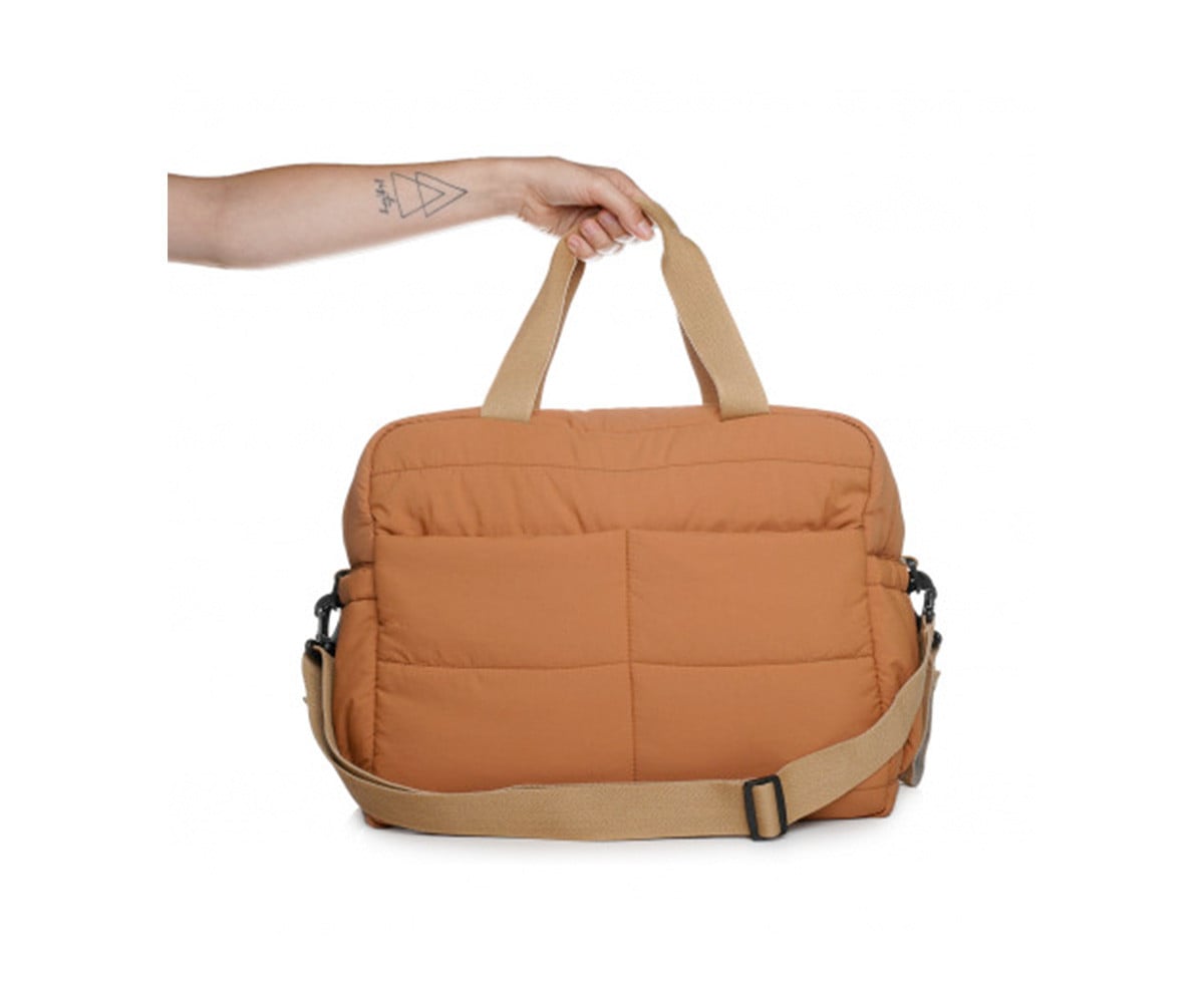 Bolsa Carro Bebé Pluméa Ocre com Muda Fraldas