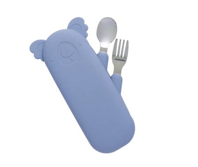Couverts en Acier Inoxydable avec Étui Zoe Fog Blue