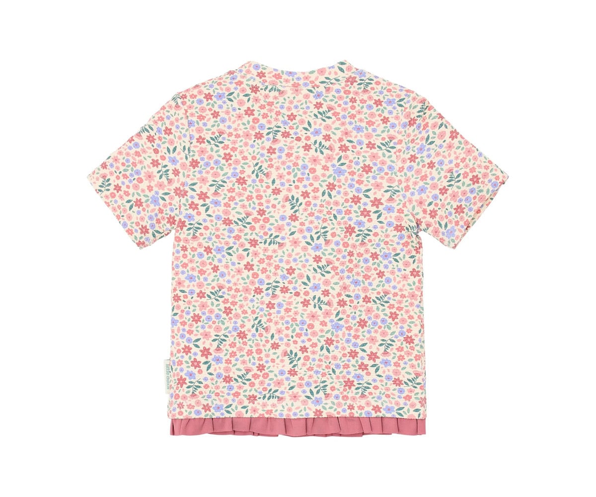 Camiseta floral de proteção solar Manga Curta