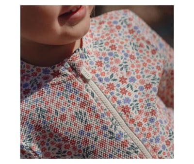 Camiseta floral de proteção solar Manga Curta