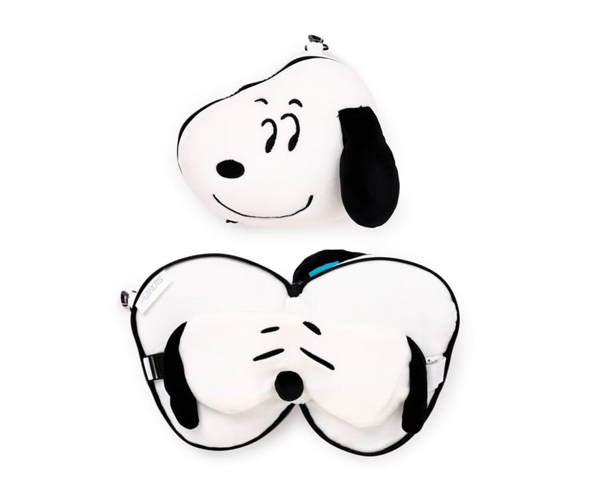 Almofada de viagem Relaxeazzz Peanuts Snoopy com máscara