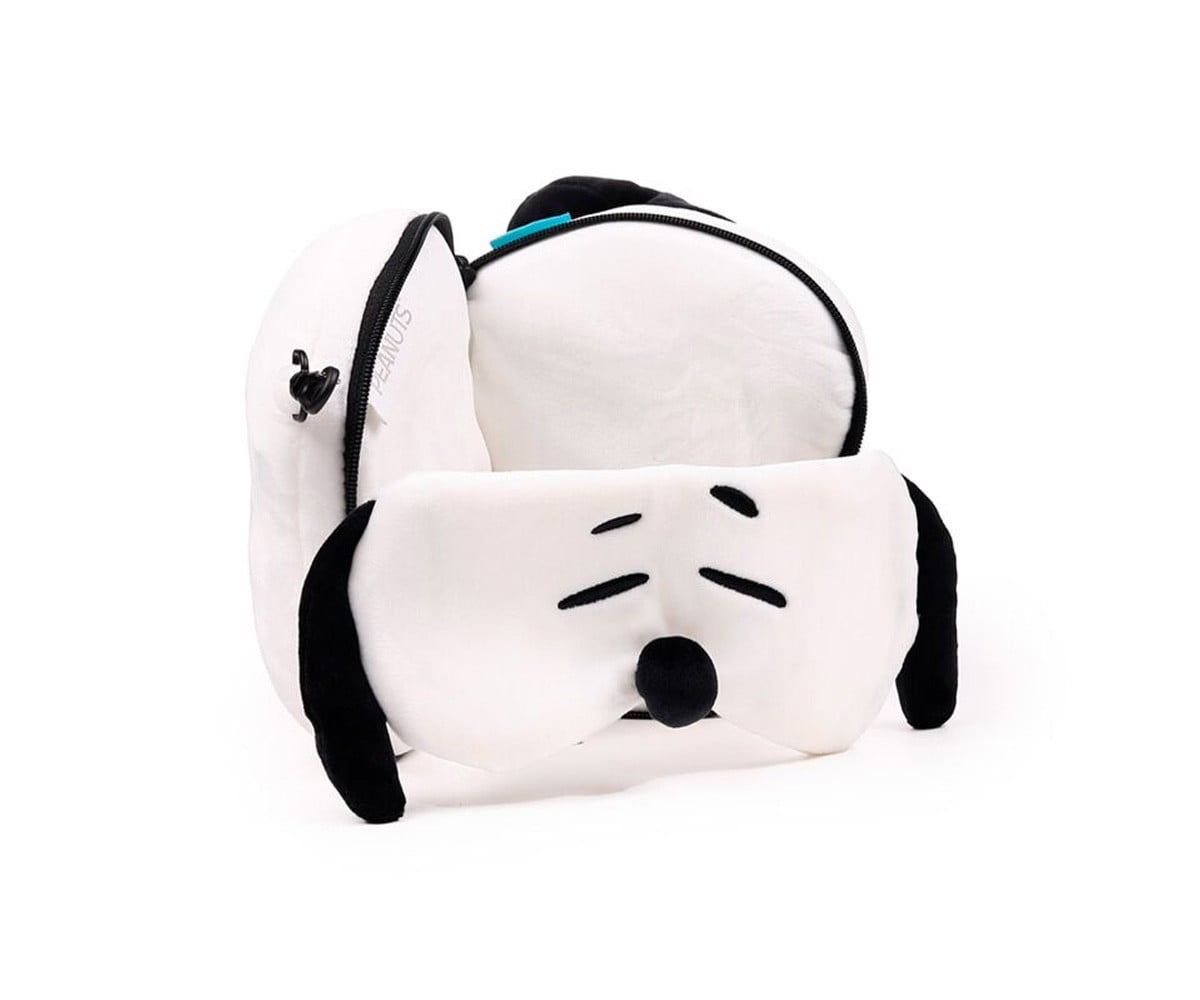 Almofada de viagem Relaxeazzz Peanuts Snoopy com máscara