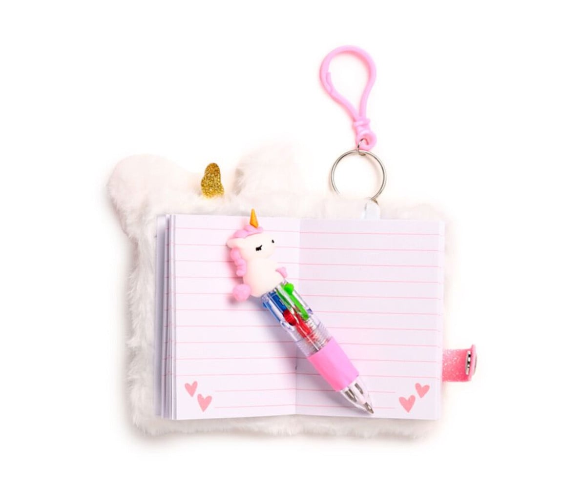 Mini Bloc-Notes en Peluche avec Stylo Licorne Magique