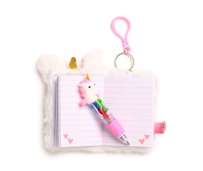 Mini Bloc-Notes en Peluche avec Stylo Licorne Magique